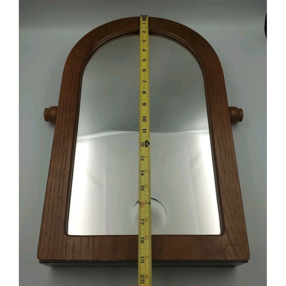 Mirrored Jewelry Cabinet Armoire Wood Hidden Necklace Organizer Holder Heavy